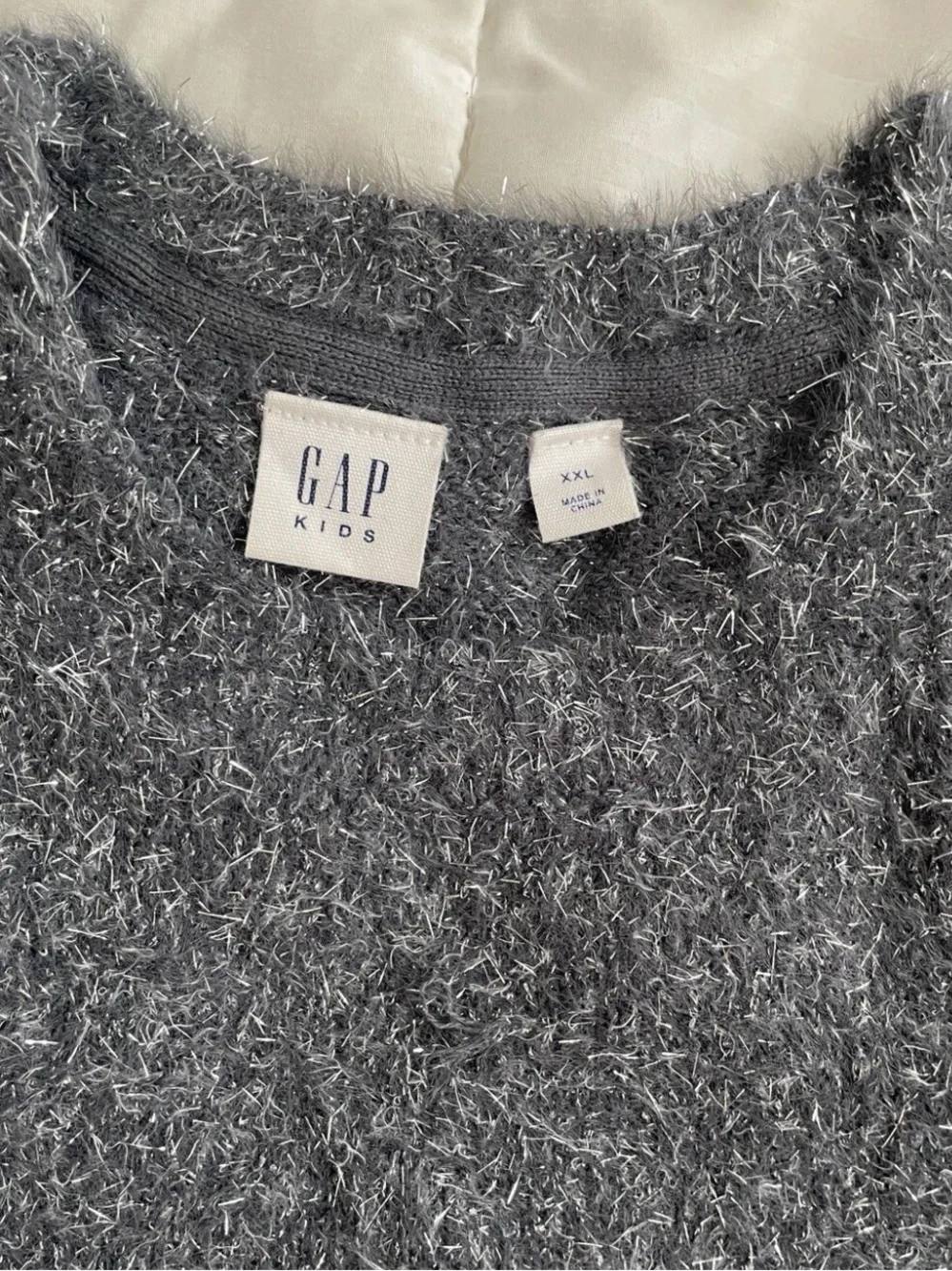 Gap Kids Sweater Girls Gray Metallic Shiny Size XXL